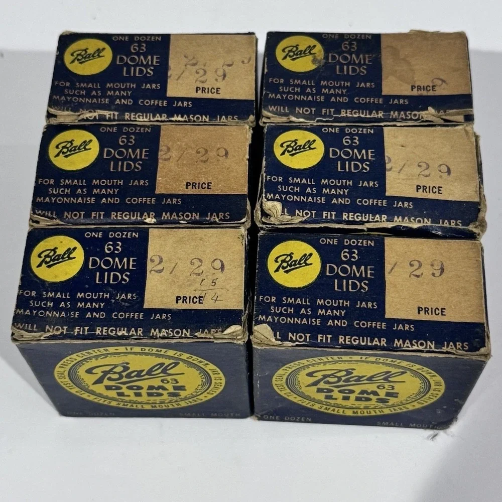 Vintage Ball 63 Dome Lids 6 Boxes Of 12 Mason Jar‎ Canning